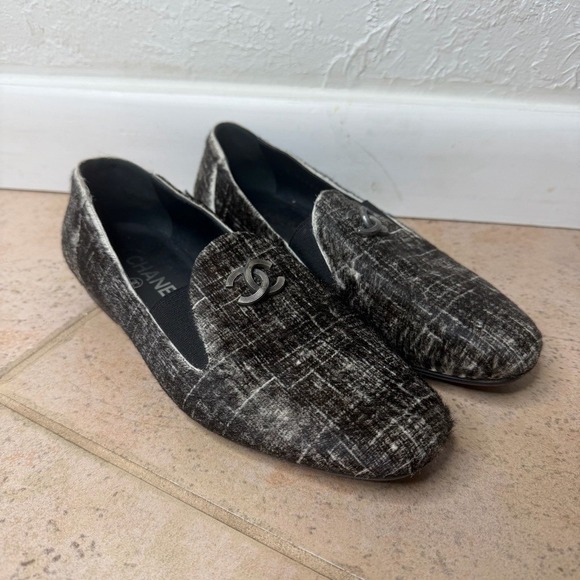Chanel Pony Hair Check CC Logo Loafers Women's Euro 37 US 6.5 Slip On Y2K Preppy - Picture 5 of 16